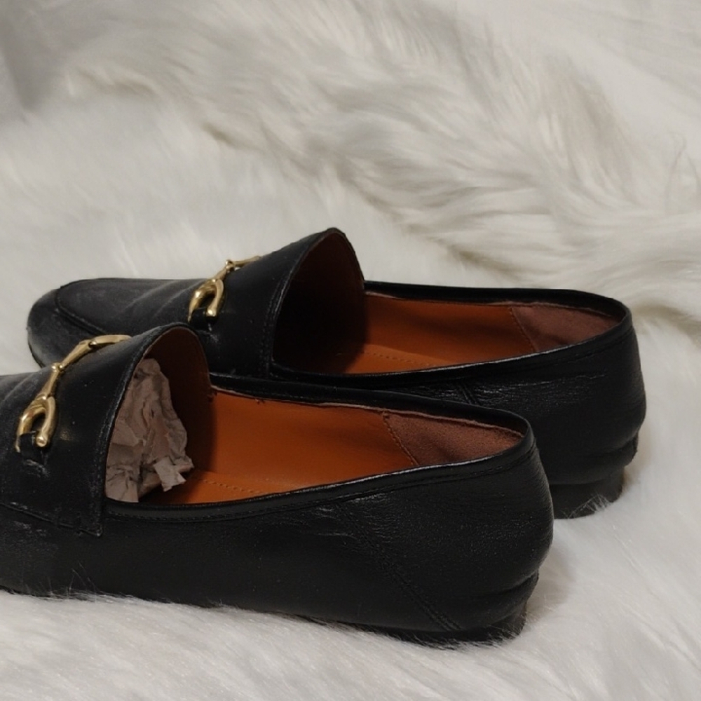 (#209) SALE! Coach Haley Black & Gold Loafers Sleek Design Sz.7.5 - Picture 2 of 14